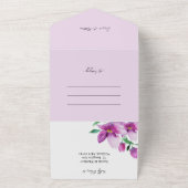 水エレガント彩画の花（紫） オールインワン招待状 (外側)