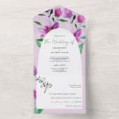 水エレガント彩画の花（紫） オールインワン招待状 (内側)
