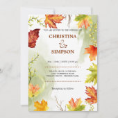 水エレガント彩秋の写真結婚ズ 招待状 (正面)