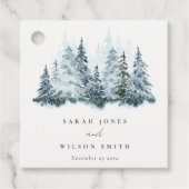 水エレガント彩雪の冬の森パイン結婚ズ フェイバータグ (正面)