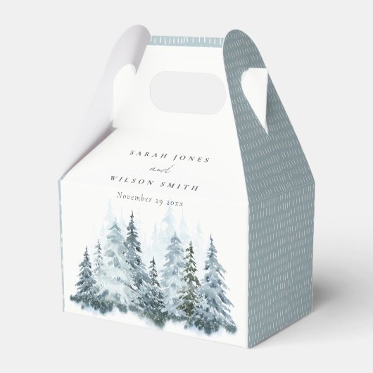 水エレガント彩雪の冬の森パイン結婚ズ フェイバーボックス (裏面サイド)