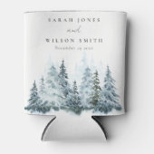 水エレガント彩雪の冬の森パイン結婚ズ 缶クーラー (正面)