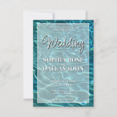 水エレガント湖海宛先ウェディング 招待状 (正面)