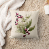 水エレガント素朴色の植物性クリスマス クッション (ブランケット)