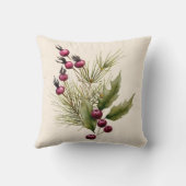 水エレガント素朴色の植物性クリスマス クッション (裏面)