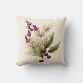 水エレガント素朴色の植物性クリスマス クッション (正面)