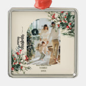 水エレガント素朴色の植物性クリスマス メタルオーナメント (正面)