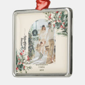 水エレガント素朴色の植物性クリスマス メタルオーナメント (左)