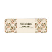 水エレガント素朴色の植物性クリスマス ラベル (正面)