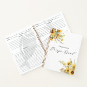 水エレガント素朴色ひまわりフローラレシピ ノートブック (内部)