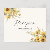 水エレガント素朴色ひまわりレシピカード (裏面)