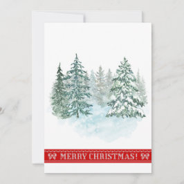 水エレガント素朴色クリスマスツリーホリデイ シーズンカード