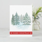 水エレガント素朴色クリスマスツリーホリデイ シーズンカード (スタンド正面)