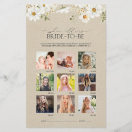 水エレガント素朴色デイジーブライダルシャワーゲーム