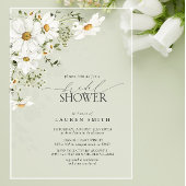 水エレガント素朴色デイジーブライダルシャワー アクリル招待状