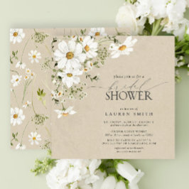 水エレガント素朴色デイジーブライダルシャワー 招待状