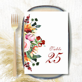 水エレガント素朴色フローラひま結婚わ テーブルナンバー