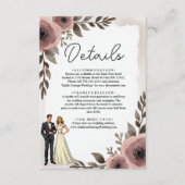 水エレガント素朴色フローラロマン結婚ス エンクロージャーカード (正面)