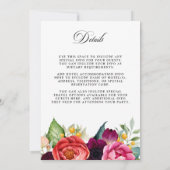 水エレガント素朴色フローラ80誕生日 招待状 (裏面)