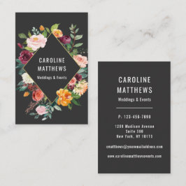 水エレガント素朴色フローラ 名刺