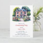 水エレガント素朴色引っ越し祝いパーティーパーティー 招待状 (スタンド正面)