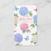 水エレガント色あじさい花屋ビジネスカード 名刺 (正面)