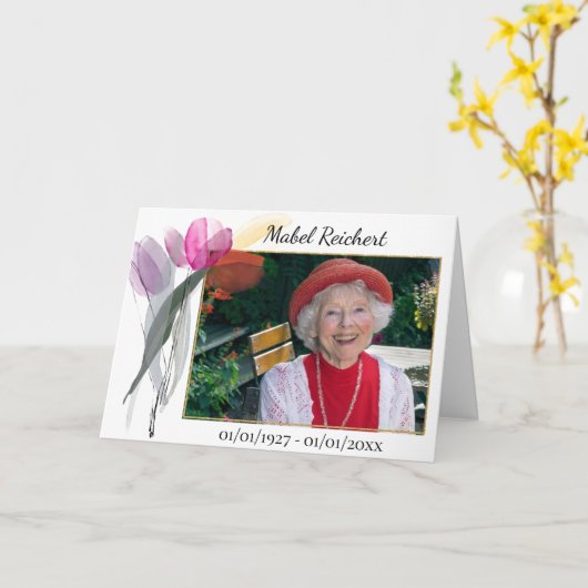 水エレガント色ありがとう悔やみや弔慰 カード (黄色い花)