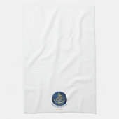 水エレガント色いかり名航海のネイビーブルー キッチンタオル (縦)