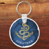 水エレガント色いかり名航海のネイビーブルー キーホルダー (正面)