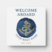 水エレガント色いかり名航海のネイビーブルー フォトプラーク (正面)