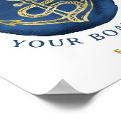 水エレガント色いかり名航海のネイビーブルー ポスター (角)