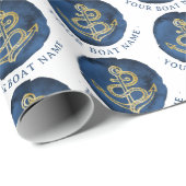 水エレガント色いかり名航海のネイビーブルー ラッピングペーパー (ロールコーナー)