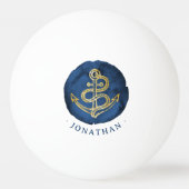水エレガント色いかり名航海のネイビーブルー 卓球ボール (裏面)