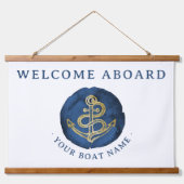 水エレガント色いかり名航海のネイビーブルー 吊り下げ型タペストリー (正面)