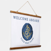 水エレガント色いかり名航海のネイビーブルー 吊り下げ型タペストリー (傾斜あり)