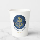 水エレガント色いかり名航海のネイビーブルー 紙コップ (正面)