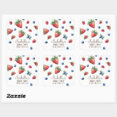 水エレガント色いちごベリー第1誕生日 スクエアシール (シート)