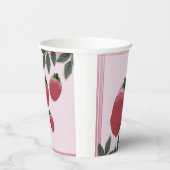 水エレガント色いちご誕生日パーティー紙 紙コップ (右)