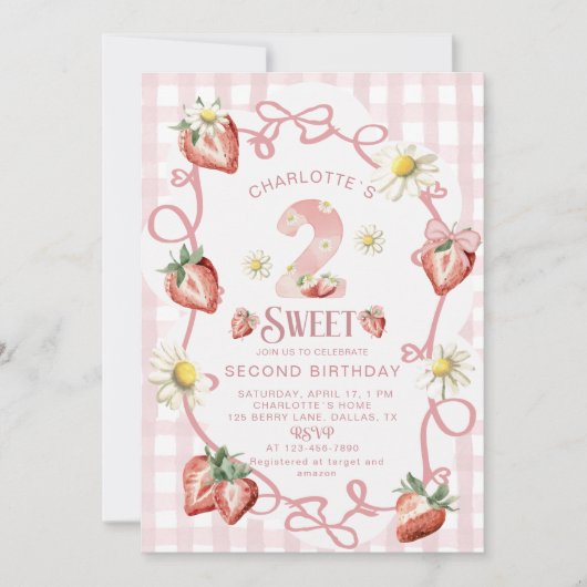 水エレガント色いちごbiFlatホリデーカード シーズンカード (正面)