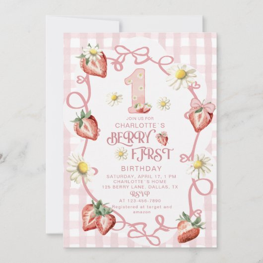 水エレガント色いちごbiFlatホリデーカード シーズンカード (正面)