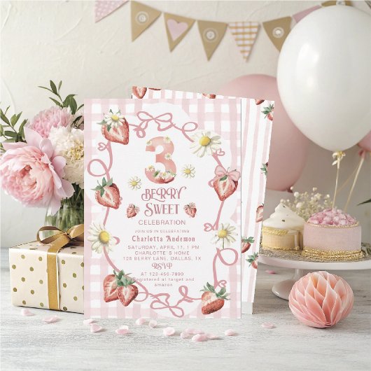 水エレガント色いちごbiFlatホリデーカード シーズンカード