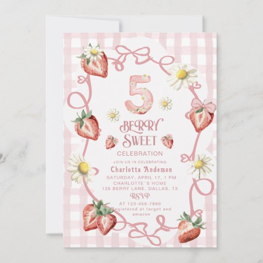 水エレガント色いちごbiFlatホリデーカード シーズンカード (正面)