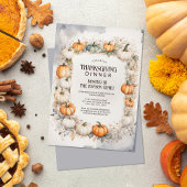 水エレガント色かぼちゃ感謝祭ディナー 招待状