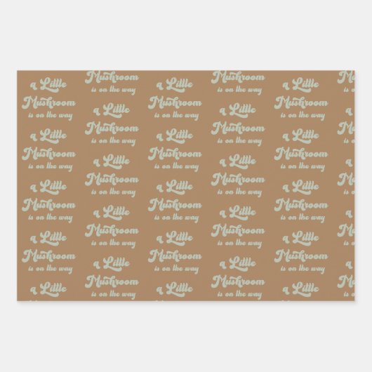 水エレガント色きのこ赤ちゃんシャワー ラッピングペーパーシート (正面3)