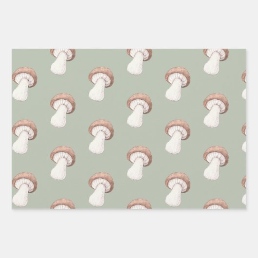 水エレガント色きのこ赤ちゃんシャワー ラッピングペーパーシート (正面2)