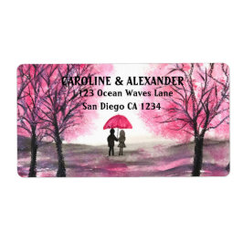 水エレガント色さくらんぼブロッサム結婚ズ ラベル