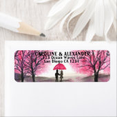 水エレガント色さくらんぼ結婚の花 ラベル (インサイチュ)