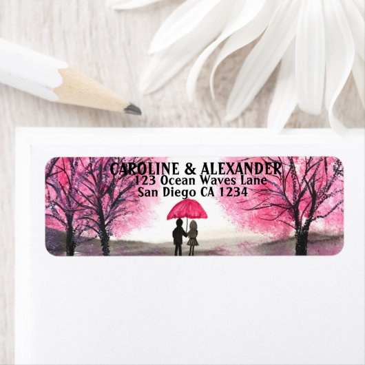 水エレガント色さくらんぼ結婚の花 ラベル (インサイチュ)