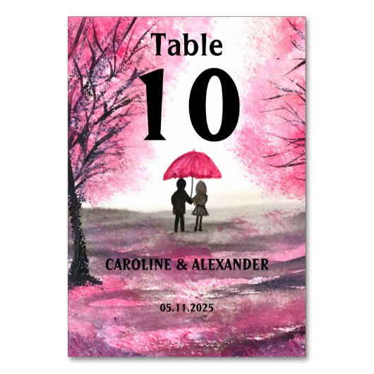 水エレガント色さくらんぼ花フローラ結婚ズ テーブルナンバー (正面)