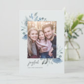 水エレガント色と銀フローラ素朴写真H シーズンカード (スタンド正面)